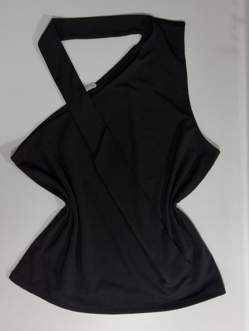 Garage Black One-Shoulder Tank with Cross Strap